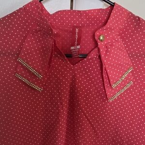 Polka Dot Pink Blouse